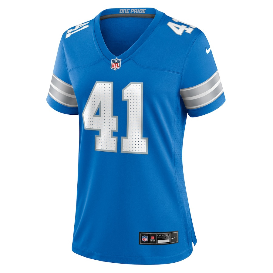 James Houston 41 Detroit Lions Women's Team Game Jersey - Blue JS9457 nicesnker - Image 2