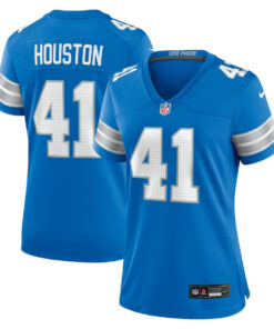 James Houston 41 Detroit Lions Women's Team Game Jersey - Blue JS9457 nicesnker
