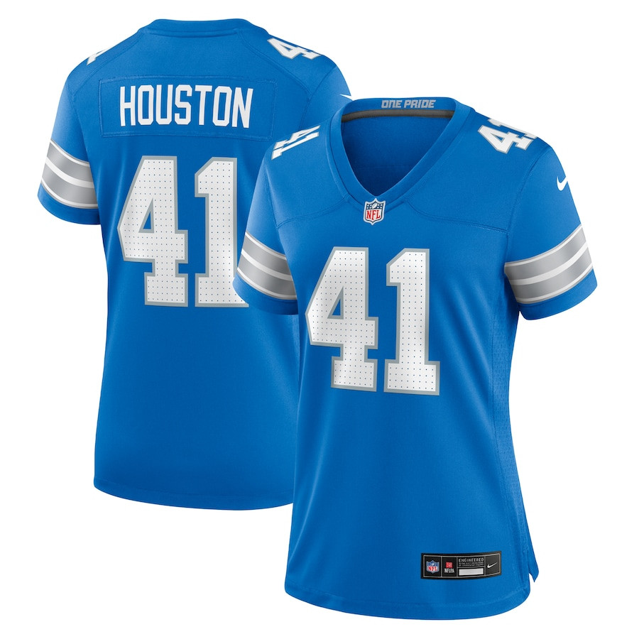 James Houston 41 Detroit Lions Women's Team Game Jersey - Blue JS9457 nicesnker