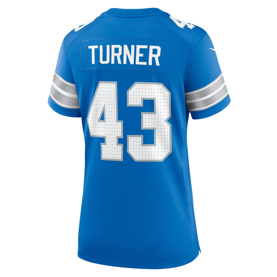 James Turner 43 Detroit Lions Women's Game Jersey - Blue JS7837 nicesnker - Image 3