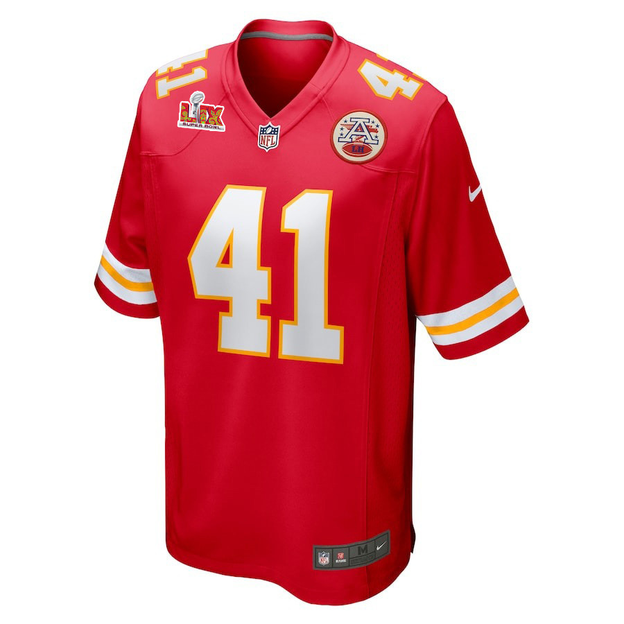 James Winchester #41 Kansas City Chiefs Super Bowl LIX YOUTH Jersey - Red JS1971 nicesnker - Image 2