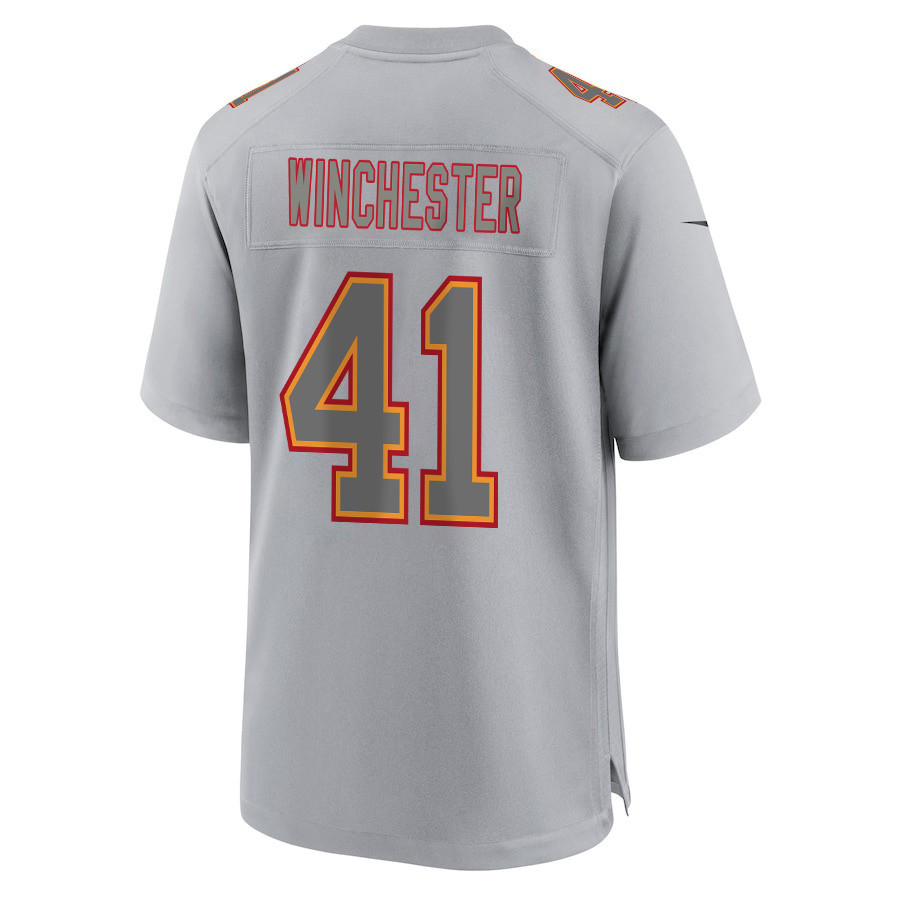 James Winchester 41 Kansas City Chiefs Super Bowl LVIII Champions 4 Stars Patch Atmosphere Fashion Game Men Jersey - Gray JS2885 nicesnker - Image 3