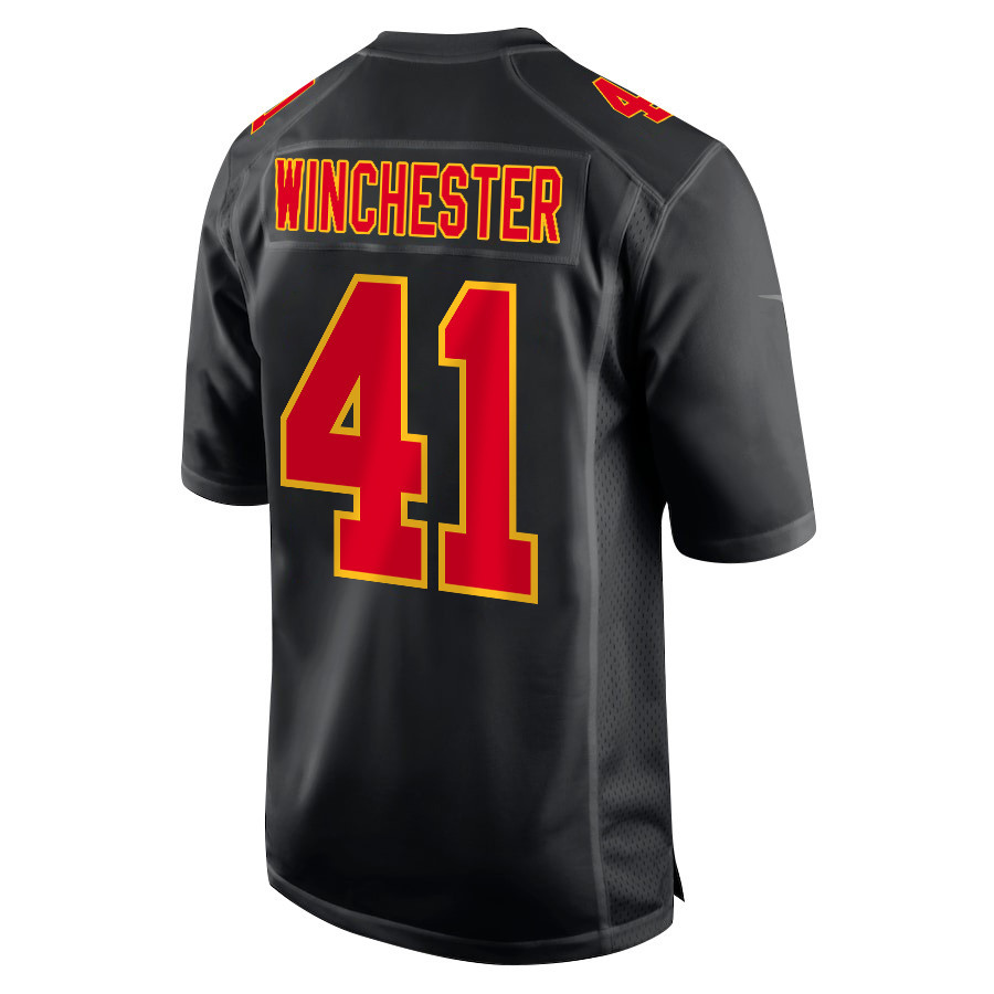 James Winchester 41 Kansas City Chiefs Super Bowl LVIII Champions 4 Stars Patch Fashion Game Men Jersey - Carbon Black JS2567 nicesnker - Image 3