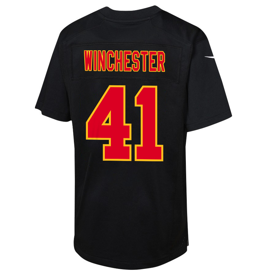 James Winchester 41 Kansas City Chiefs Super Bowl LVIII Champions 4X Fashion Game YOUTH Jersey - Carbon Black JS9820 nicesnker - Image 3