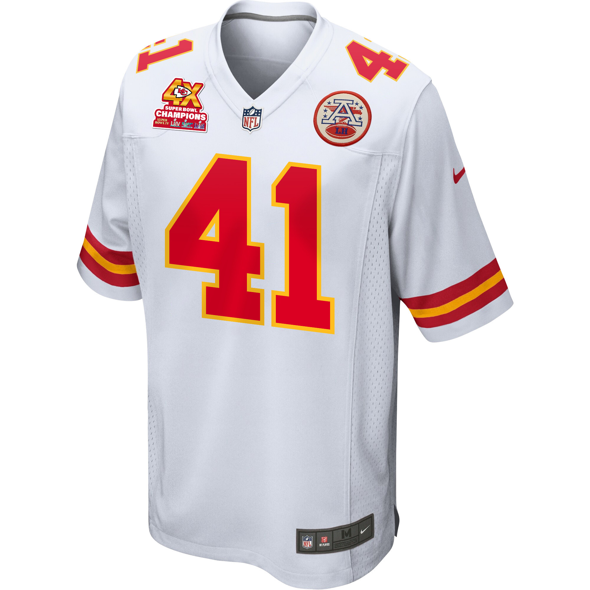James Winchester 41 Kansas City Chiefs Super Bowl LVIII Champions 4X Game Men Jersey - White JS2565 nicesnker - Image 2