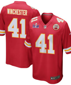 James Winchester 41 Kansas City Chiefs Super Bowl LVIII Patch Game Men Jersey - Red JS3730 nicesnker