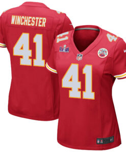 James Winchester 41 Kansas City Chiefs Super Bowl LVIII Patch Game Women Jersey - Red JS6278 nicesnker
