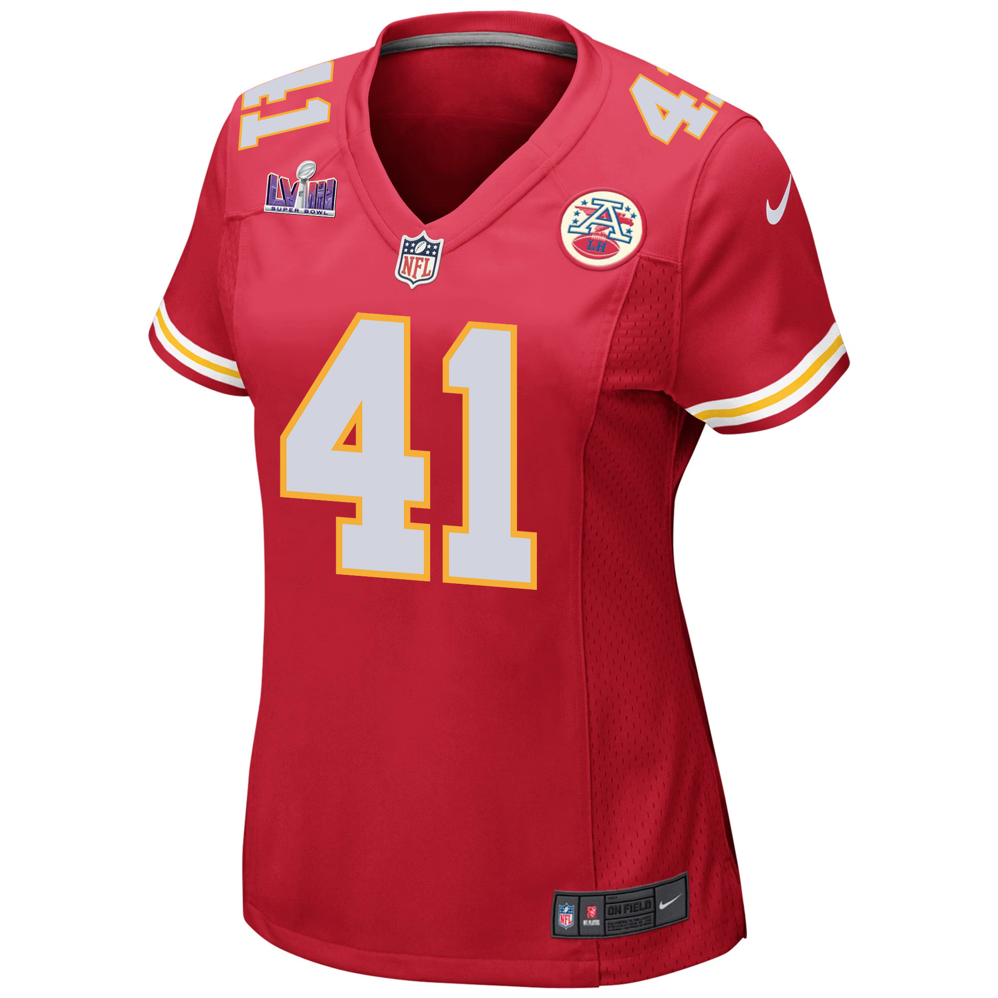 James Winchester 41 Kansas City Chiefs Super Bowl LVIII Patch Game Women Jersey - Red JS6278 nicesnker - Image 2