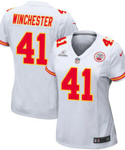 James Winchester 41 Kansas City Chiefs Super Bowl LVIII Patch Game Women Jersey - White JS8074 nicesnker