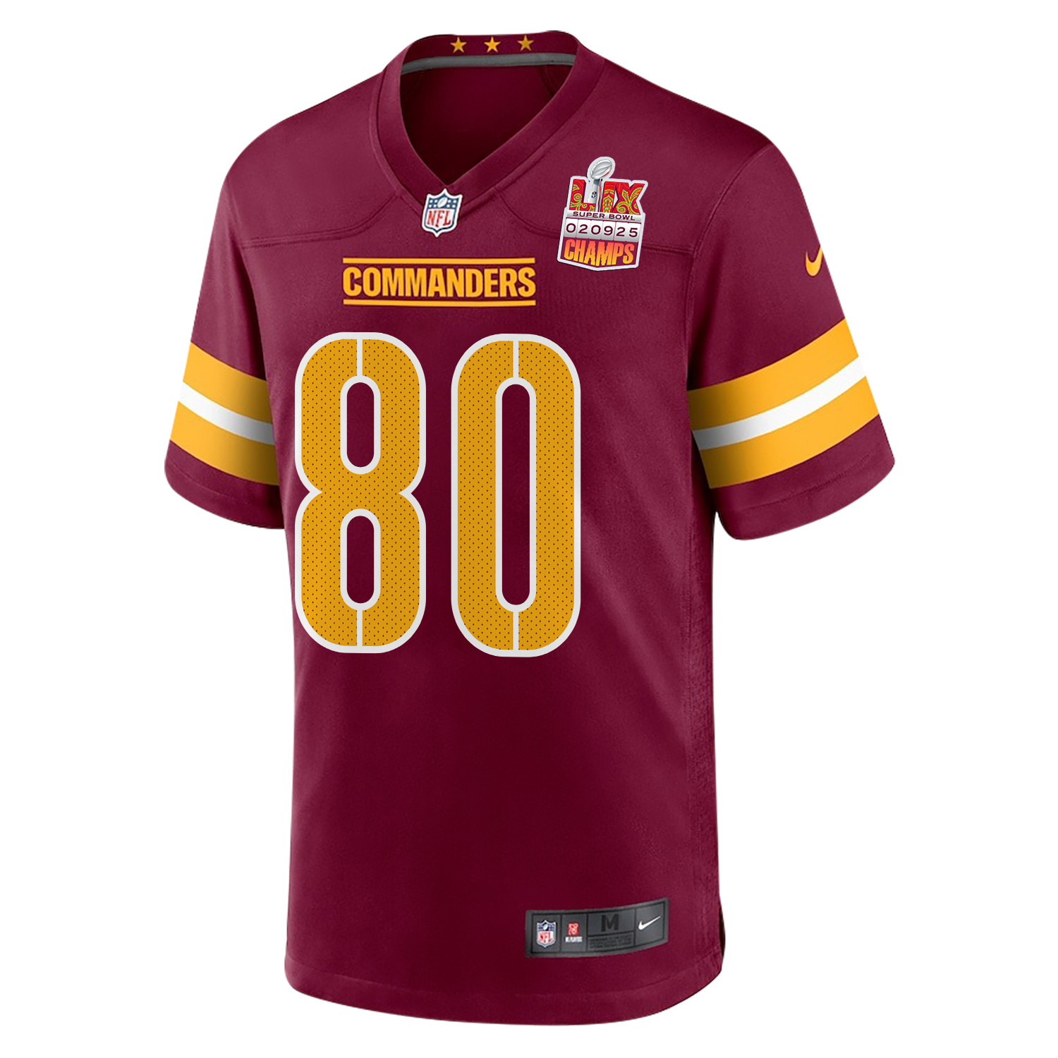 Jamison Crowder 80 Washington Commanders Super Bowl LIX Champions Patch Game Men Jersey - Burgundy JS4158 nicesnker - Image 3