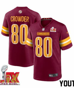 Jamison Crowder #80 Washington Commanders Super Bowl LIX Youth Jersey - Burgundy JS1992 nicesnker