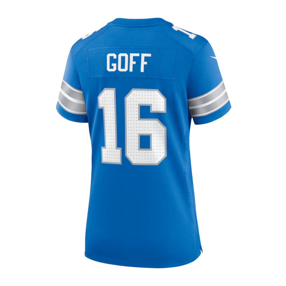 Jared Goff 16 Detroit Lions 2025 Pro Bowl Patch Women Game Jersey - Blue JS5722 nicesnker - Image 2