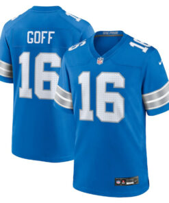 Jared Goff 16 Detroit Lions Game Jersey - Blue, Men JS9243 nicesnker