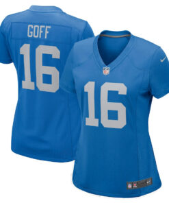 Jared Goff 16 Detroit Lions Women's Game Player Jersey - Blue JS6920 nicesnker