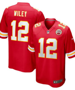 Jared Wiley 12 Kansas City Chiefs Game Men Jersey - Red JS6978 nicesnker