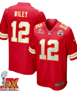 Jared Wiley #12 Kansas City Chiefs Super Bowl LIX Jersey - Men's - Red JS2470 nicesnker