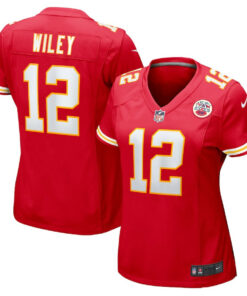 Jared Wiley 12 Kansas City Chiefs Women's Game Jersey - Red JS2622 nicesnker