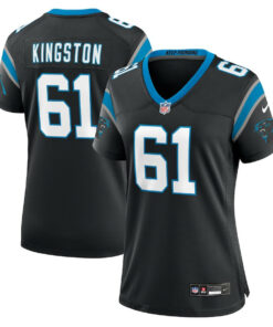Jarrett Kingston 61 Carolina Panthers Women's Game Jersey - Black JS9110 nicesnker