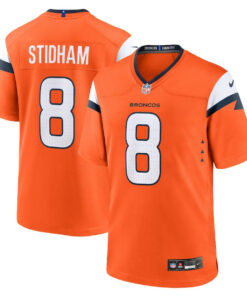 Jarrett Stidham 8 Denver Broncos Team Game Men Jersey - Orange JS2559 nicesnker