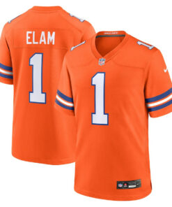 Jason Elam 1 Denver Broncos Mile High Collection 1977 Throwback Retired Player Game Men Jersey - Orange JS3075 nicesnker