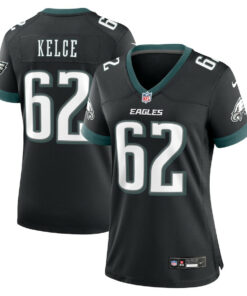 Jason Kelce 62 Philadelphia Eagles Alternate Game Women Jersey - Black JS6195 nicesnker