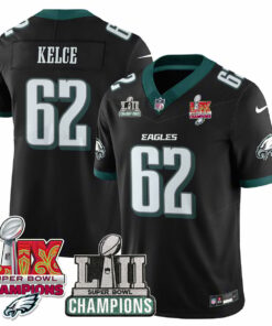Jason Kelce 62 Philadelphia Eagles LII-LIX Super Bowl Champions Vapor Limited Jersey - Black JS6358 nicesnker