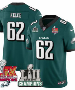 Jason Kelce 62 Philadelphia Eagles LII-LIX Super Bowl Champions Vapor Limited Jersey - Midnight Green JS7954 nicesnker