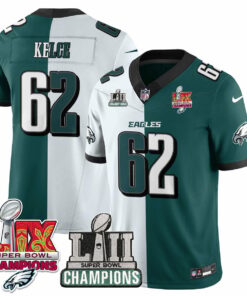 Jason Kelce 62 Philadelphia Eagles LII-LIX Super Bowl Champions Vapor Limited Jersey - Split JS7115 nicesnker