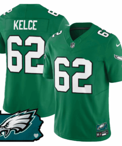 Jason Kelce 62 Philadelphia Eagles Pennsylvania State Map Patch Alternate Game Men Jersey - Kelly Green JS5459 nicesnker