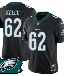 Jason Kelce 62 Philadelphia Eagles Pennsylvania State Map Patch Game Men Jersey - Black JS1799 nicesnker