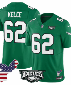 Jason Kelce 62 Philadelphia Eagles Philadelphia Patch Alternate Game Men Jersey - Kelly Green JS8297 nicesnker