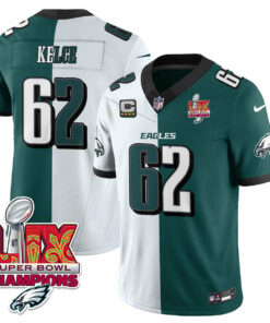 Jason Kelce 62 Philadelphia Eagles Super Bowl LIX Champions Gold Vapor Limited Jersey - Split JS2444 nicesnker