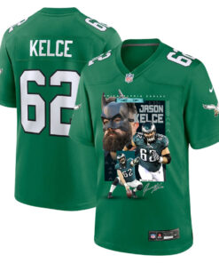 Jason Kelce 62 Philadelphia Eagles The Fat Bat Alternate Game Men Jersey - Kelly Green JS6245 nicesnker