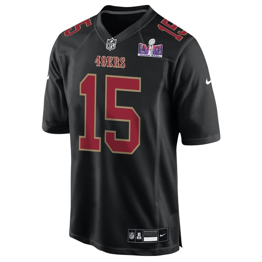 Jauan Jennings 15 San Francisco 49ers Super Bowl LVIII Patch Fashion Game Men Jersey - Carbon Black JS6665 nicesnker - Image 2