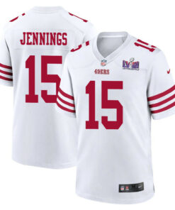 Jauan Jennings 15 San Francisco 49ers Super Bowl LVIII Patch Game Men Jersey - White JS8398 nicesnker