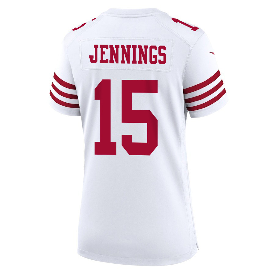 Jauan Jennings 15 San Francisco 49ers Super Bowl LVIII Patch Game Women Jersey - White JS8666 nicesnker - Image 3