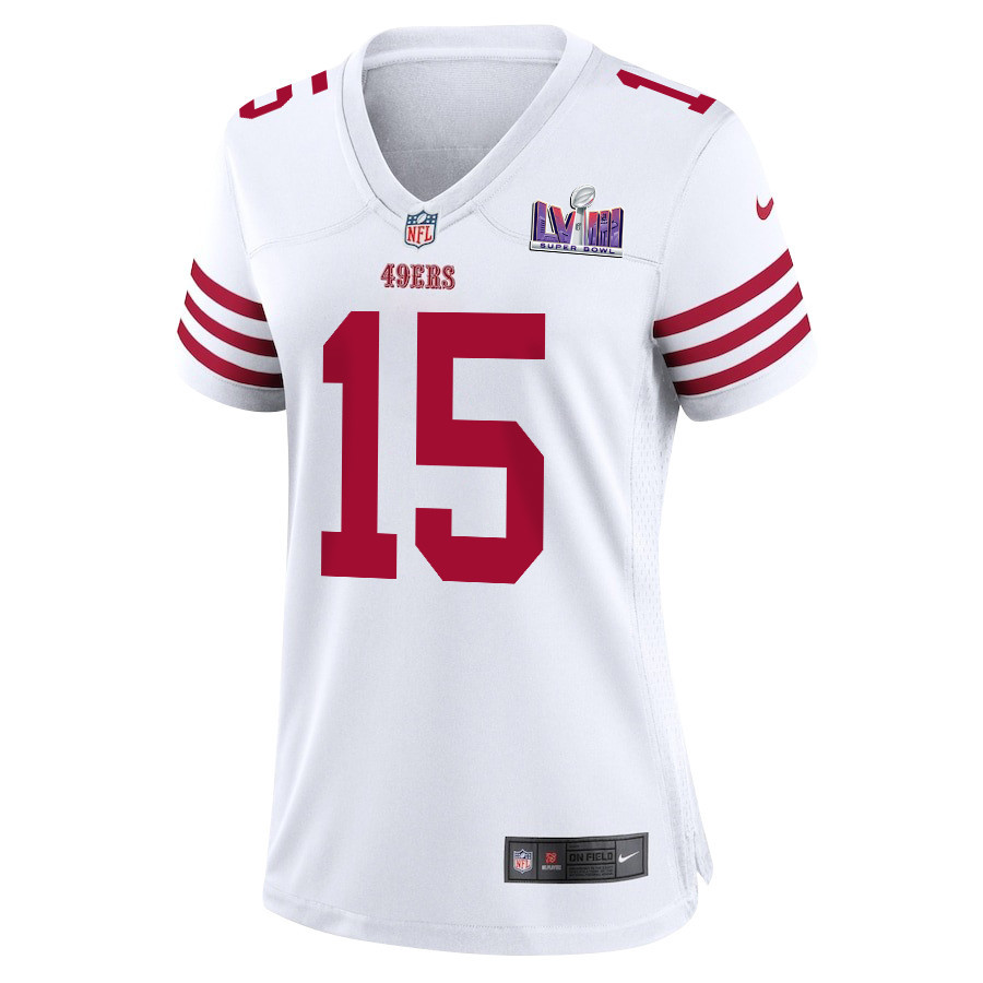 Jauan Jennings 15 San Francisco 49ers Super Bowl LVIII Patch Game Women Jersey - White JS8666 nicesnker - Image 2