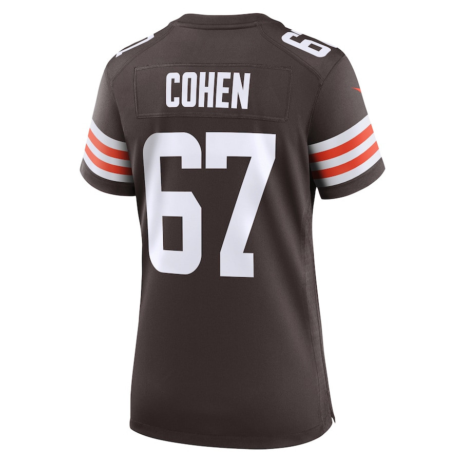 Javion Cohen 67 Cleveland Browns Women's Game Jersey - Brown JS1308 nicesnker - Image 3
