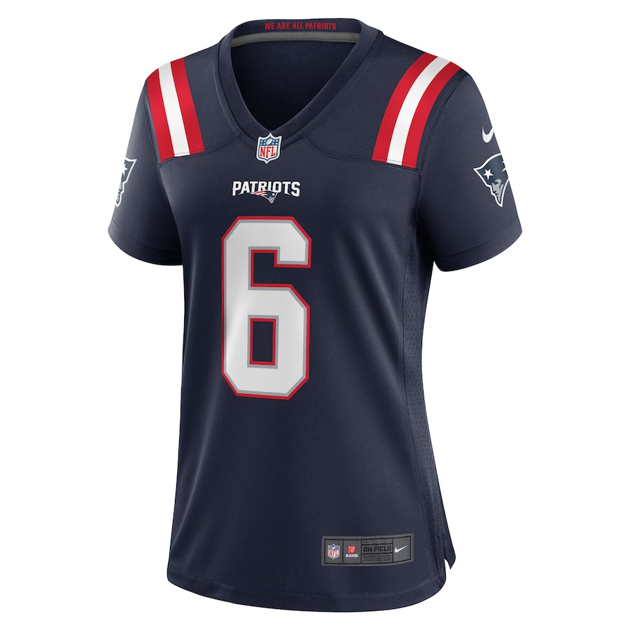 Javon Baker 6 New England Patriots Women Team Game Jersey - Navy JS6454 nicesnker - Image 2