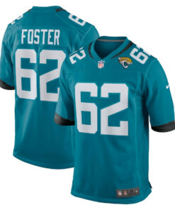 Javon Foster 62 Jacksonville Jaguars Team Game Men Jersey - Teal JS5473 nicesnker