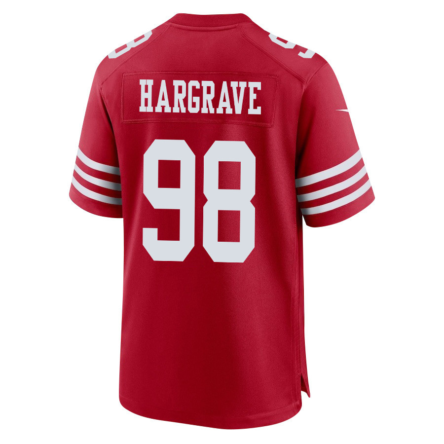 Javon Hargrave 98 San Francisco 49ers Super Bowl LVIII Patch Game Men Jersey - Scarlet JS5496 nicesnker - Image 3