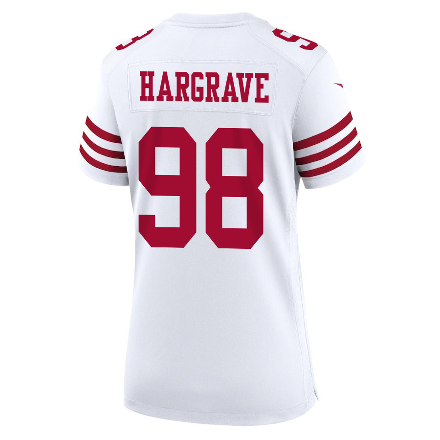 Javon Hargrave 98 San Francisco 49ers Super Bowl LVIII Patch Game Women Jersey - White JS4971 nicesnker - Image 3