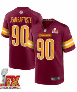 Javontae Jean-Baptiste #90 Washington Commanders Super Bowl LIX Jersey - Men's - Burgundy JS1473 nicesnker