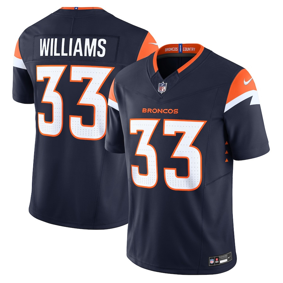 Javonte Williams 33 Denver Broncos Alternate Vapor F.U.S.E. Limited Men Jersey - Navy JS3886 nicesnker