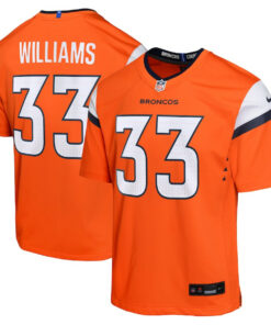 Javonte Williams 33 Denver Broncos Game YOUTH Jersey - Orange JS2524 nicesnker