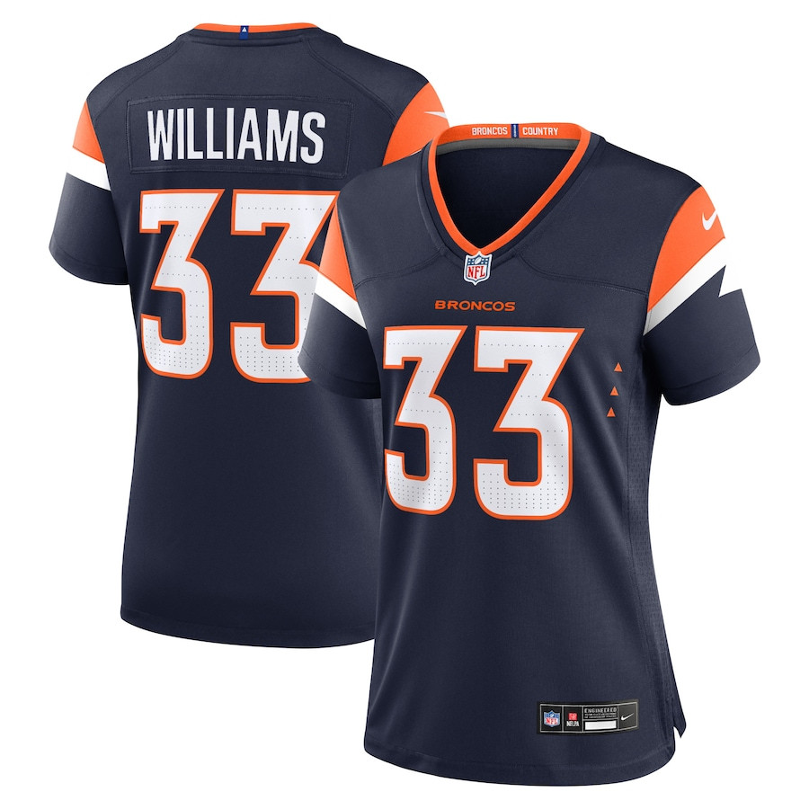 Javonte Williams 33 Denver Broncos Women Alternate Game Jersey - Navy JS6610 nicesnker