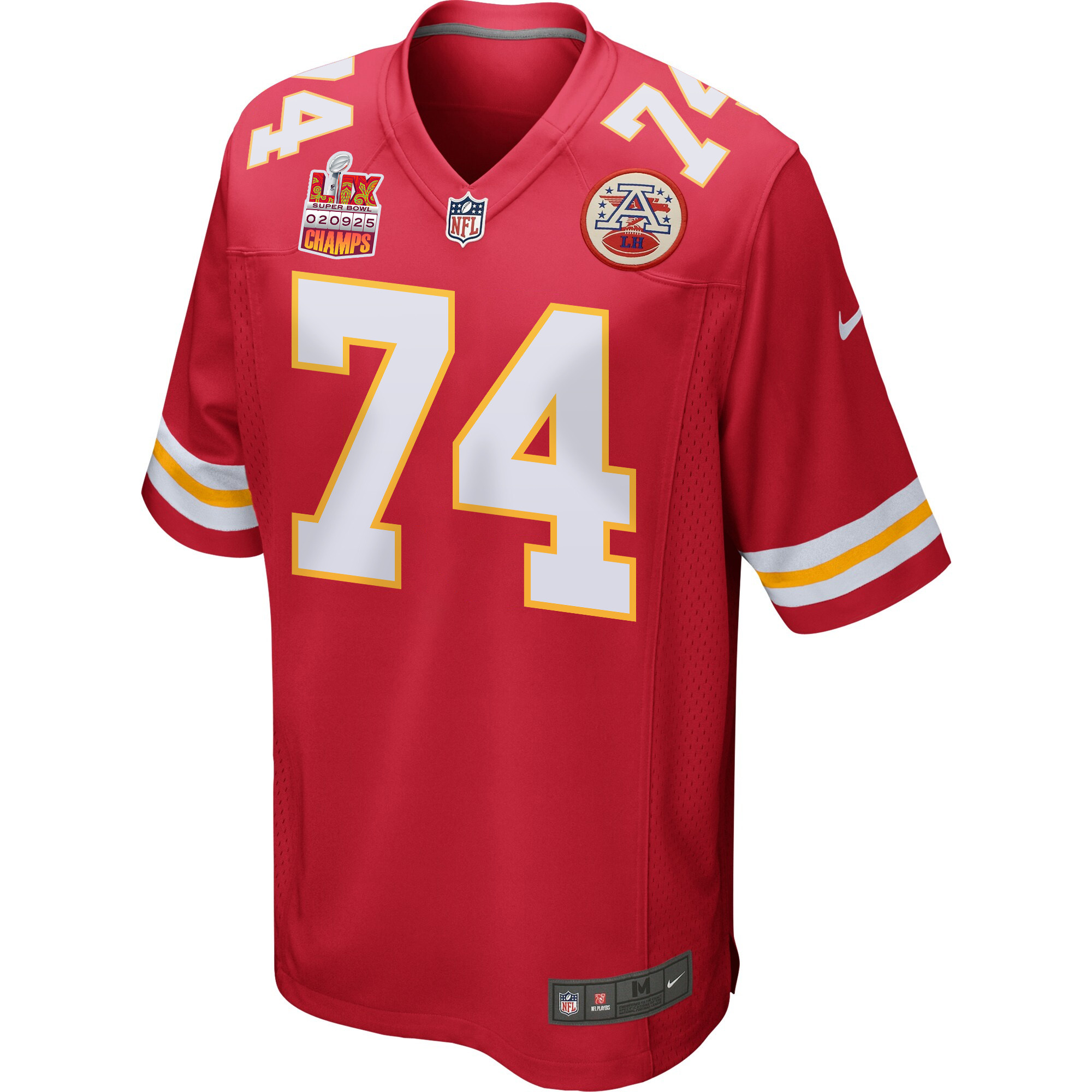 Jawaan Taylor 74 Kansas City Chiefs Super Bowl LIX Champions Patch Game Men Jersey - Red JS5250 nicesnker - Image 3