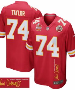 Jawaan Taylor 74 Kansas City Chiefs Super Bowl LIX Champions Patch 'New Orleans - Where Legends Are Made' EMBROIDERED Game Men Jersey - Red JS9049 nicesnker