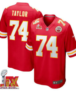 Jawaan Taylor #74 Kansas City Chiefs Super Bowl LIX Jersey - Men's - Red JS5629 nicesnker