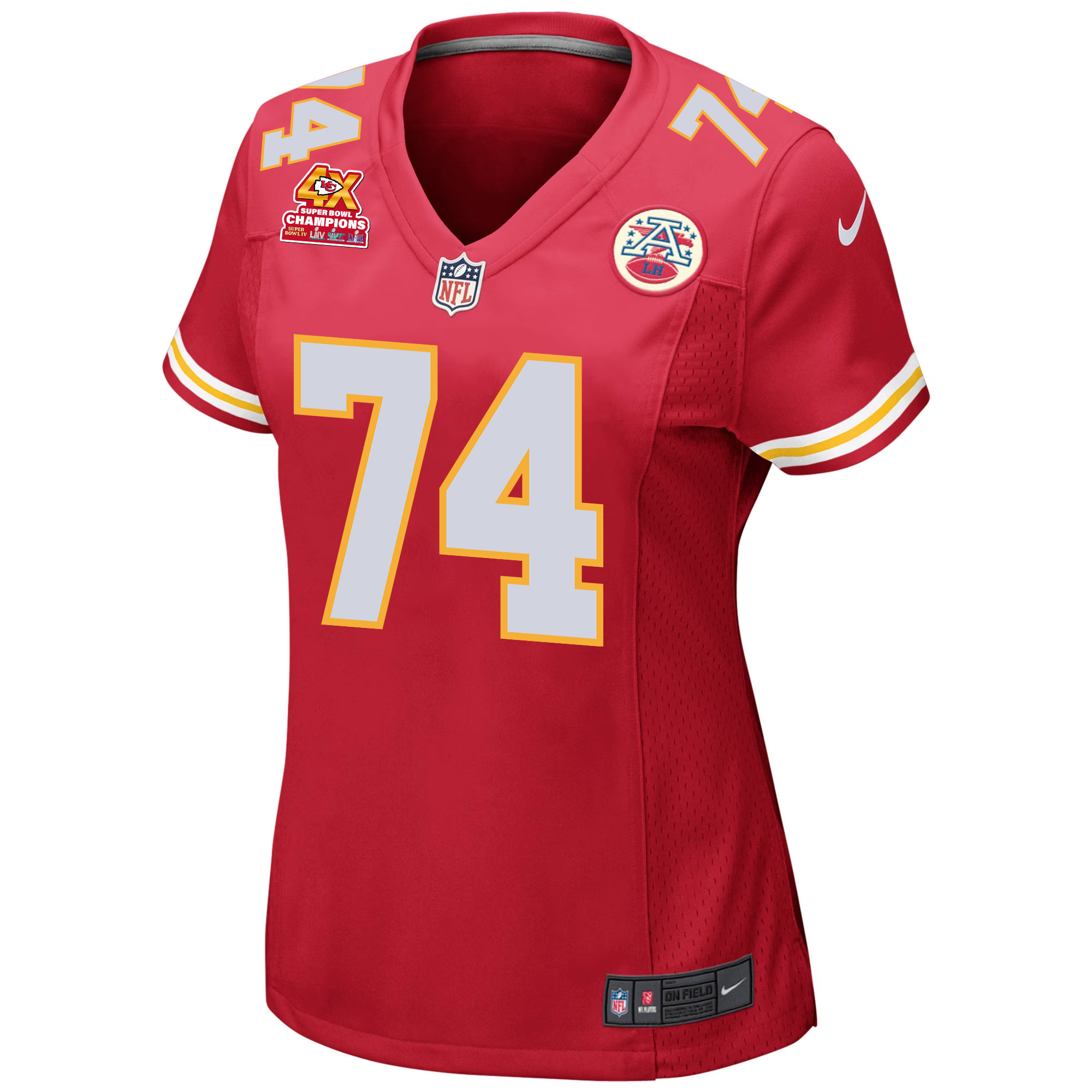 Jawaan Taylor 74 Kansas City Chiefs Super Bowl LVIII Champions 4X Game Women Jersey - Red JS4415 nicesnker - Image 2
